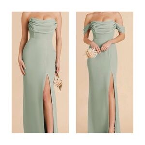 NWT Birdy Grey Mira Chiffon Sea Glass color Bridesmaid Prom Dress XXL